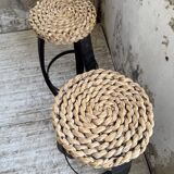 Paire de tabourets corde