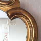 Mirror oval shell dore with french-style sheet louis xvi 58x80cm