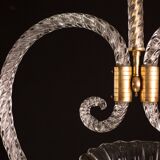 Lustre suspendu en forme de cœur art déco par barovier e toso, années 1940