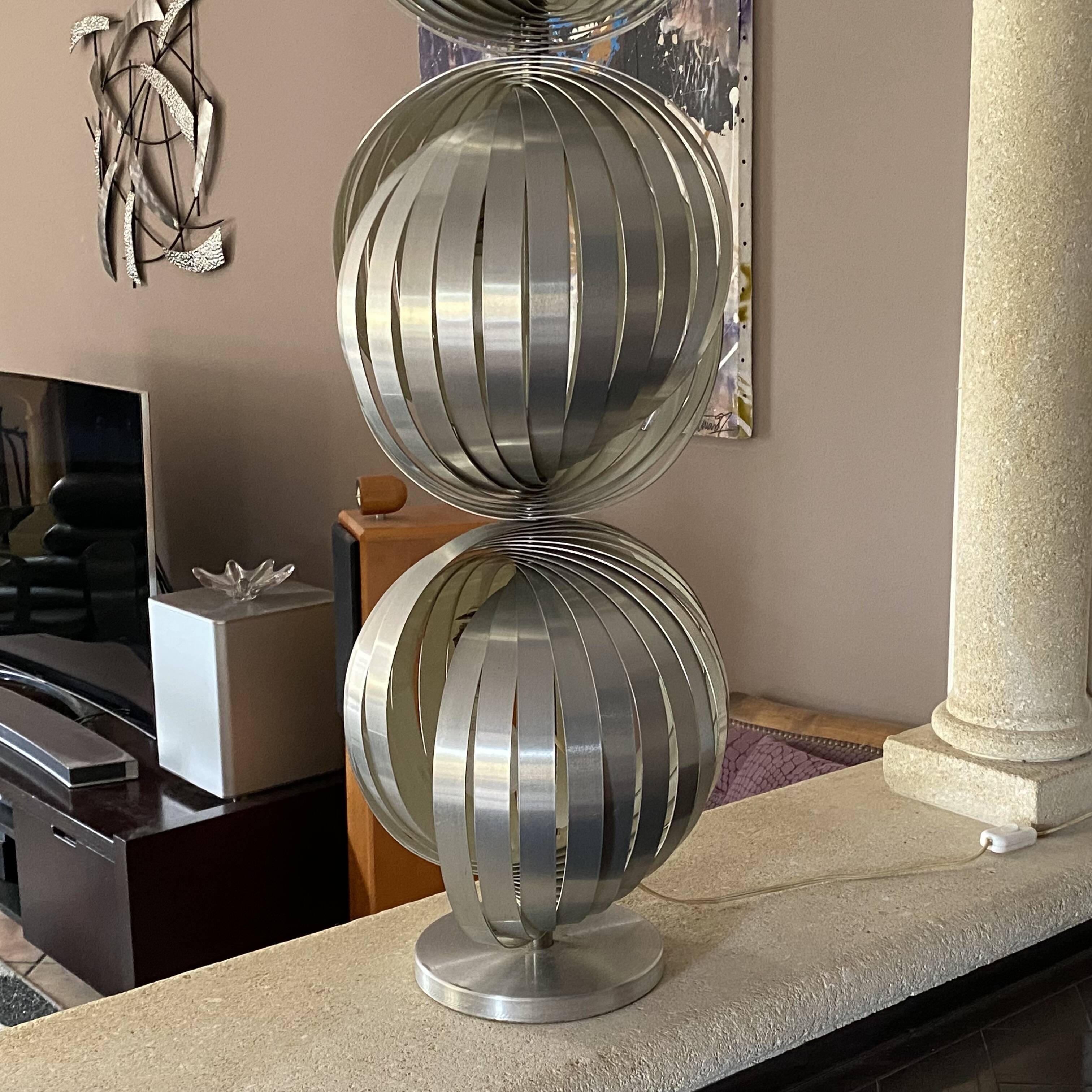 Large Henri Mathieu kinetic lamp. 1970.