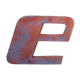 Letter to sign vintage metal 'E '.