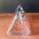 Large vintage crystal triangular transparent vase