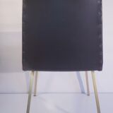 4 office chairs in vintage black skai