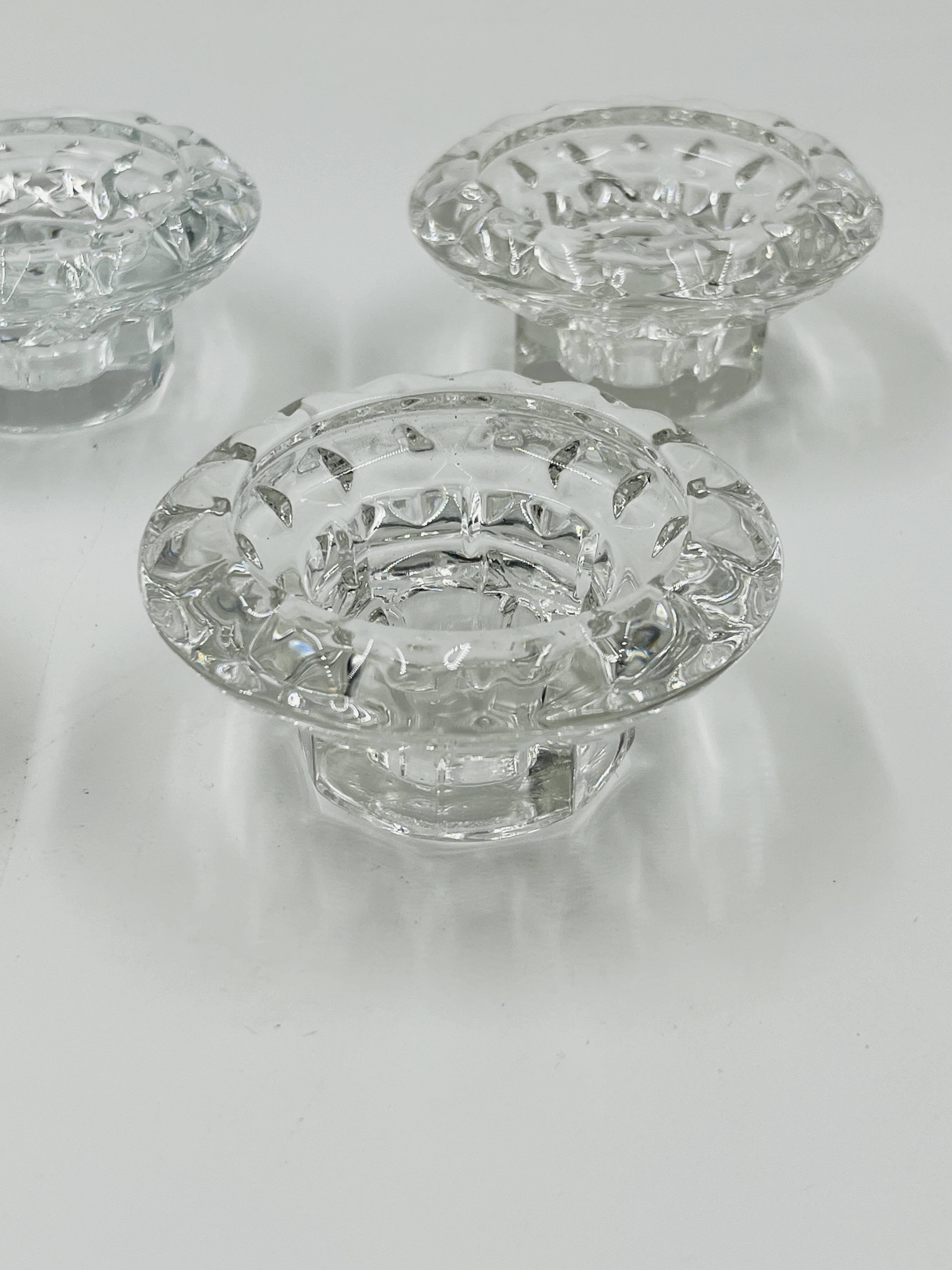 Set of 4 Cut Crystal Candle Holders Bolsius France 70s