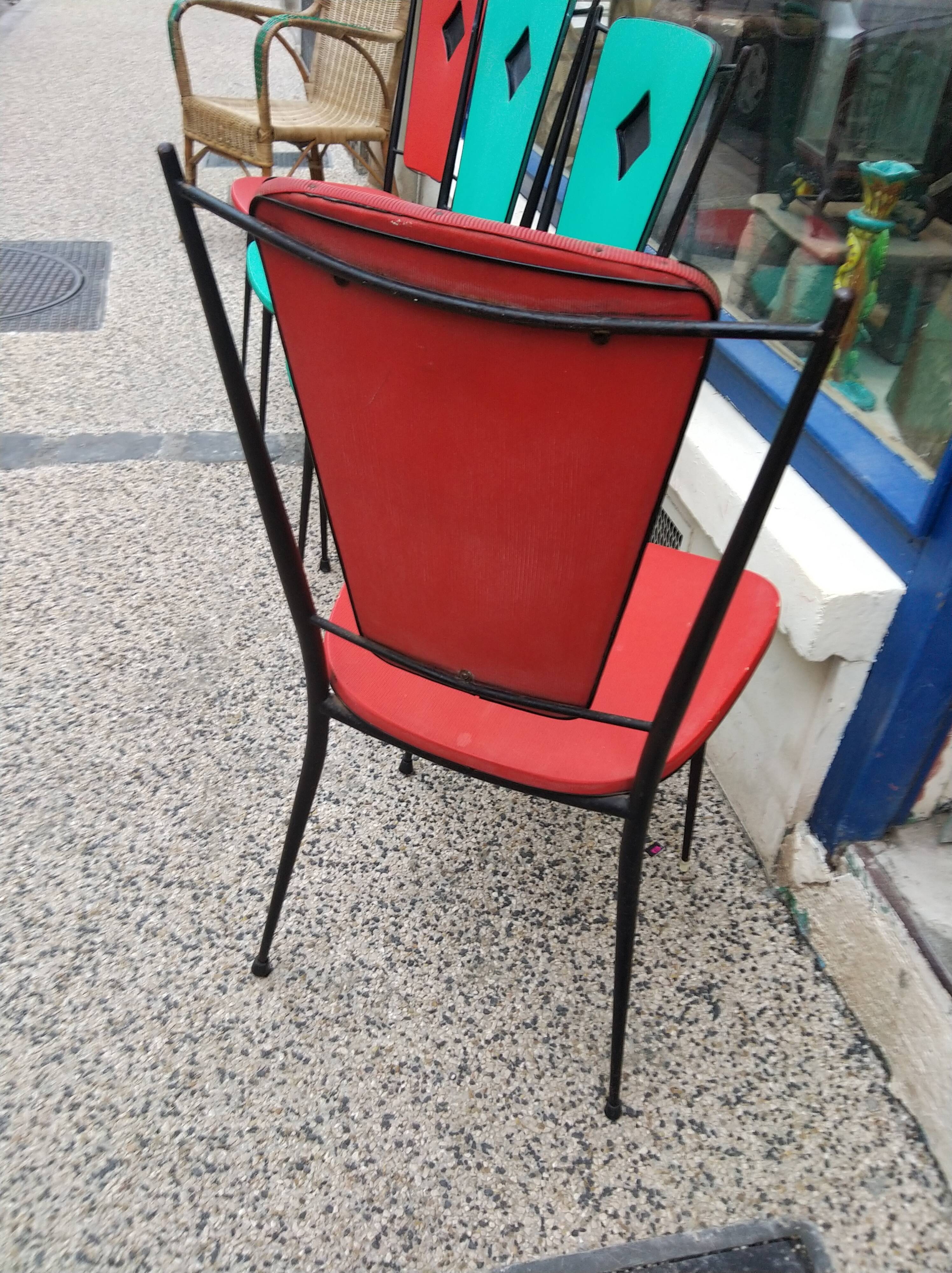 Set of 4 iron chairs