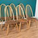 Retro Ercol Planktop Dining Table & Six Windsor Chairs