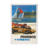 Original Monaco Grand Prix poster by Michael Turner in 1970 - Small Format - On linen