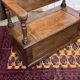 English oak bank safe from the 1930s that can serve as a console.