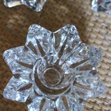 Un lot de 3 bougeoirs en verre étoile fleur vintage