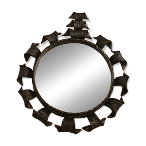 Miroir brutaliste en - fer
