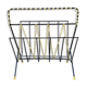 Magazine rack black and yellow lanyards