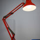 Lampe orange réglable par luxo, 1970s