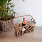 Rattan bottle basket, 50s
