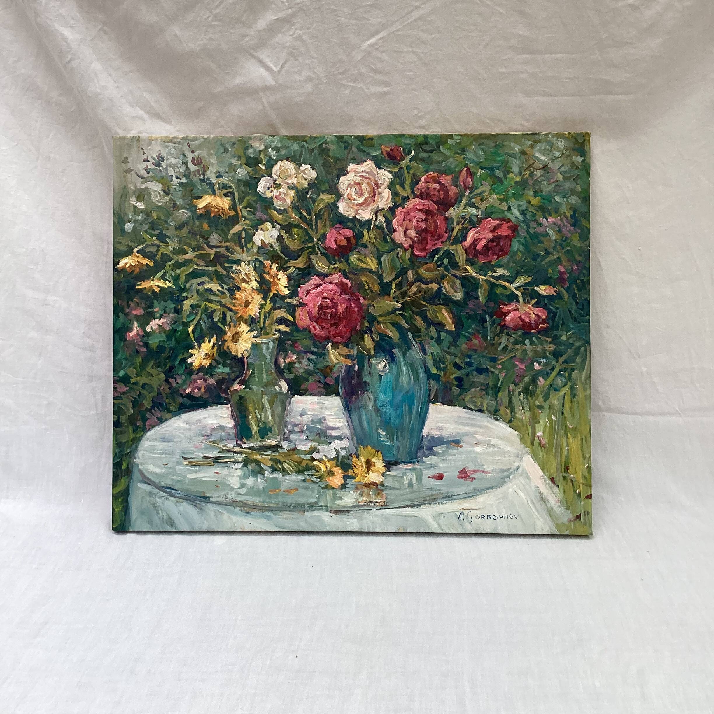 Signed painting Oil on canvas dimensions: height -50cm- width -60 cm-
