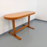 Oval table / vintage pine console from the 60s 70s