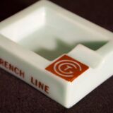 Three opalex ashtrays at the Logo of the Trans-Atlantic General Company - French Line - Model created by Jean Luce for the cruises of the liner Normandy and France