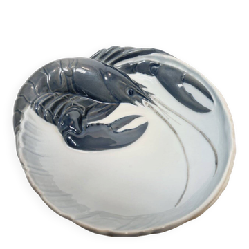Danish porcelain plate with lobster from Royal Copenhagen, 1950s