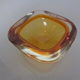 Amber Murano Glass Bowl, Italy, 1960s
