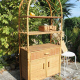 Vintage rattan bookcase