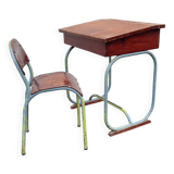 Small designer children's desk and its vintage chair