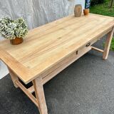 Raw wood farmhouse table