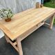 Raw wood farmhouse table