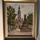 Tableau huile sur carton  signé C.Quillet