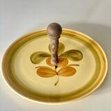 Gien France Cheese Board Orange Green Flower