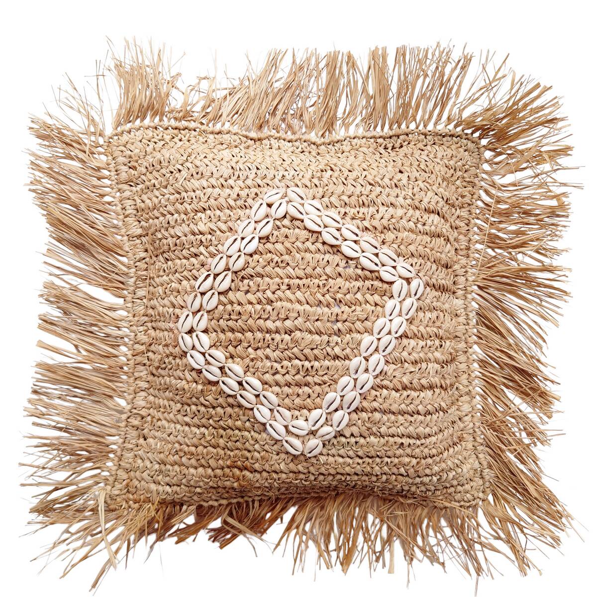 Housse de coussin Zara en raphia, 40x40