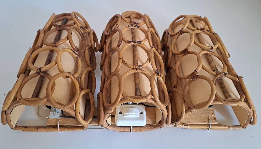 Vintage bamboo wall light