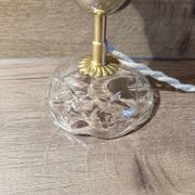 Upcycled vintage pink tulip glass table lamp