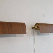 Paire d'applique scandinave en teck 1960