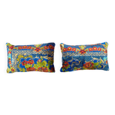 Lot de 2 housses de coussin ikat vintage 48x30 cm