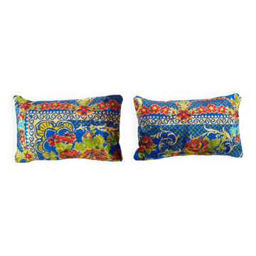 Lot de 2 housses de coussin ikat vintage 48x30 cm