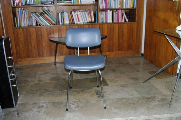 Chaise vintage ski et chrome 1950