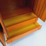 Vintage modernist teak and walnut wardrobe from the 60s and 70s
