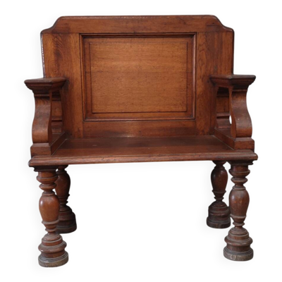 Fauteuil d'Apparat Haute Époque XVIIe - Louis XIV - Chêne Hollandais Massif