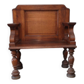Fauteuil d'Apparat Haute Époque XVIIe - Louis XIV - Chêne Hollandais Massif