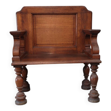 Fauteuil d'Apparat Haute Époque XVIIe - Louis XIV - Chêne Hollandais Massif
