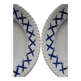 Suite de 8 assiettes creuses au pochoir
