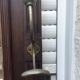 Door coat hat and door parapluise with ice