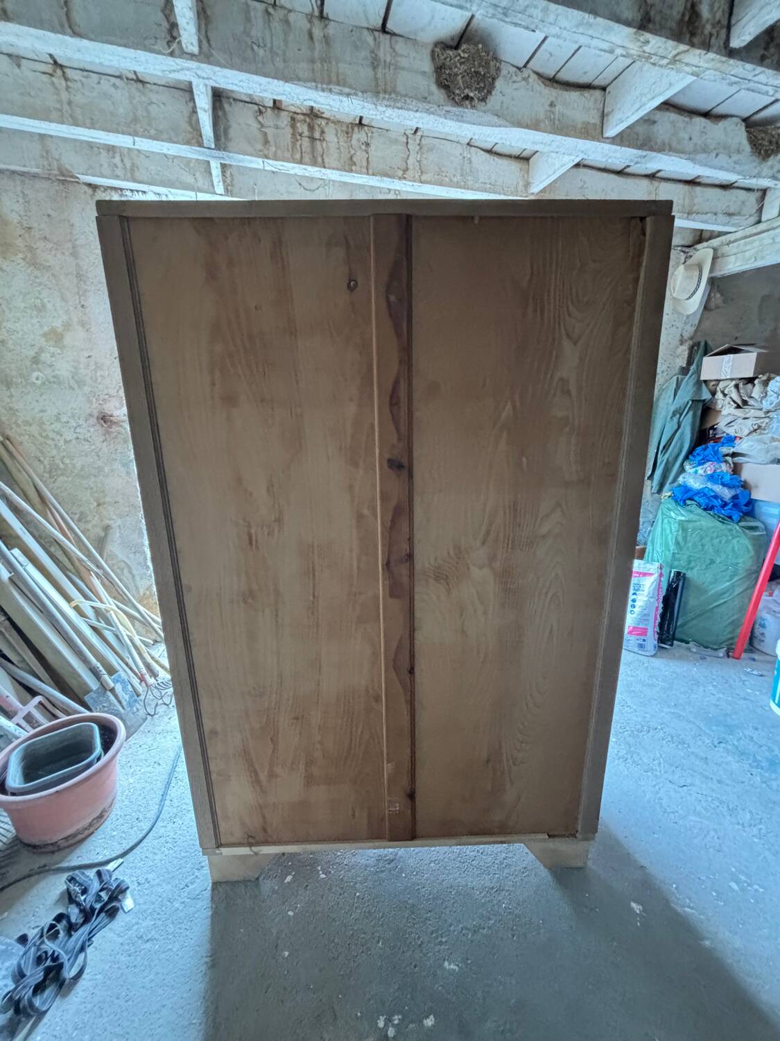 Parisian Art Deco wardrobe in natural wood