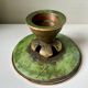Scandinavian ART DECO candle holder in Bronze with verdigris patina