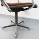 Vintage Steelcase Strafor office chair in chrome and fabric from the 70s