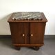 Oak and marble bedside table