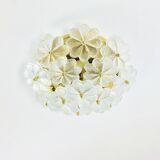 Mid-Century Floral Murano Glass Flush Mount by Ernst Palme for Palwa, Germany, 1960s
