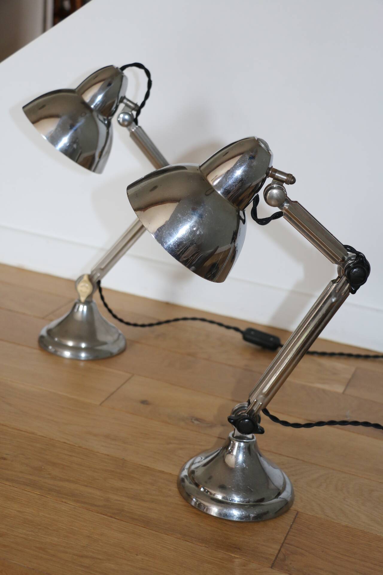 Pair of Super Chrome lamps 1930