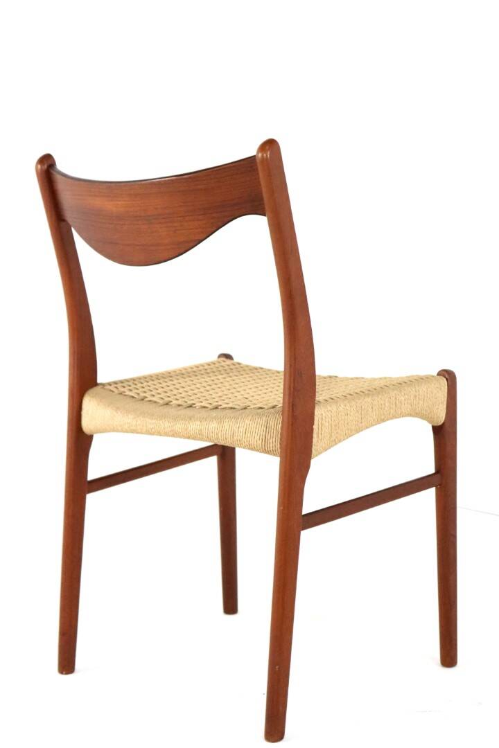 Set of 4 Arne Wahl Iversen for Glyngore papercord chairs 'Naerem'