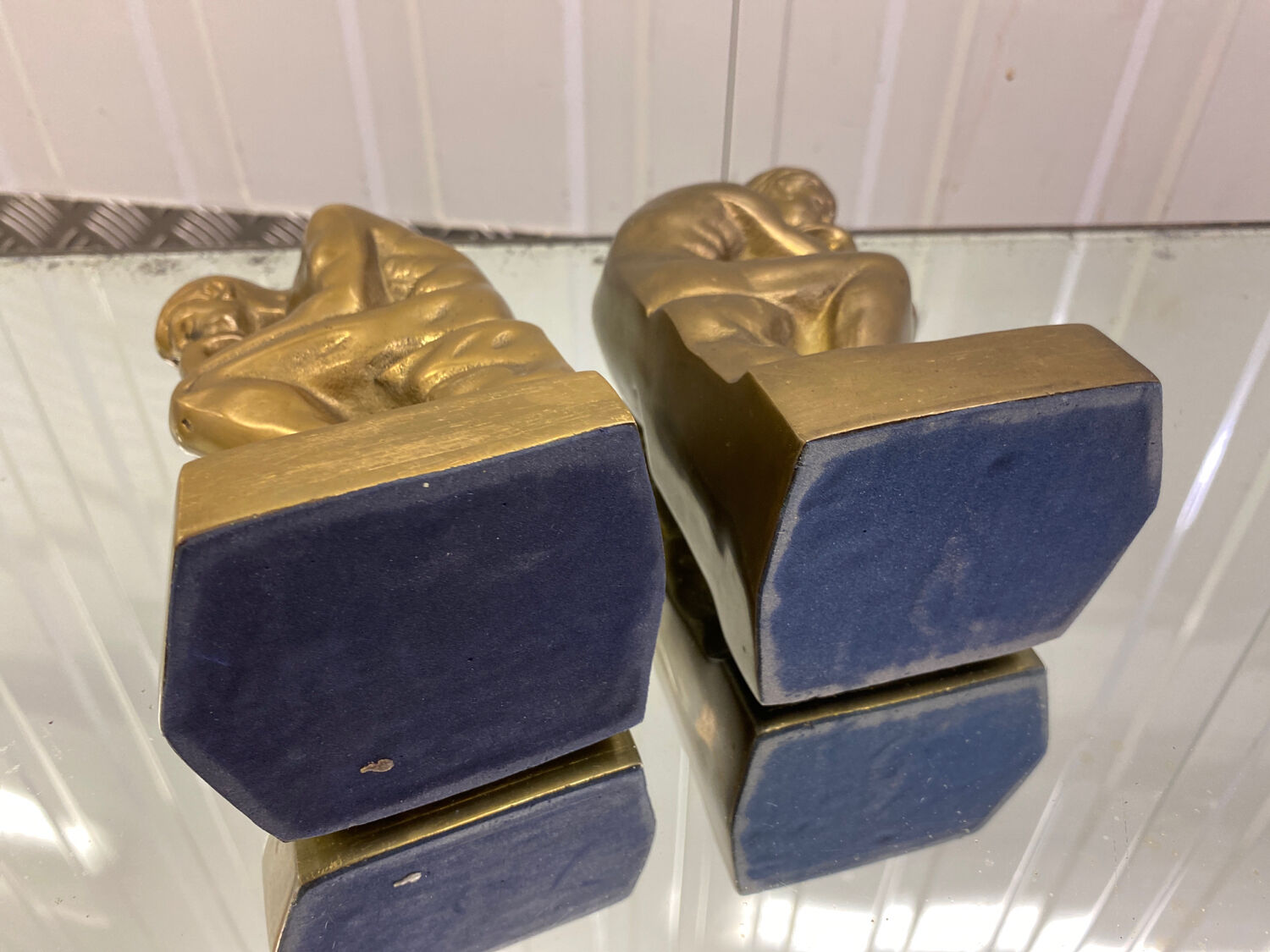 Art Deco bookends pair from Rodin's The Thinker