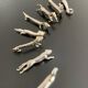 8 various animal knife holders in silver-colored metal